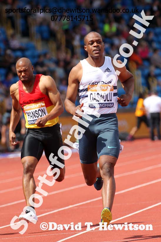 Mens 100 metres, Sainsbury's British Champs, Alexander Stadium, Birmingham. Photo: David T. Hewitson/Sprts for All Pics